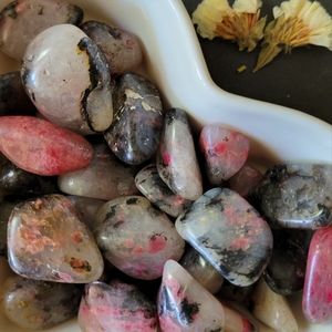 🍒 5 for $11 RHODONITE crystal tumbled stone